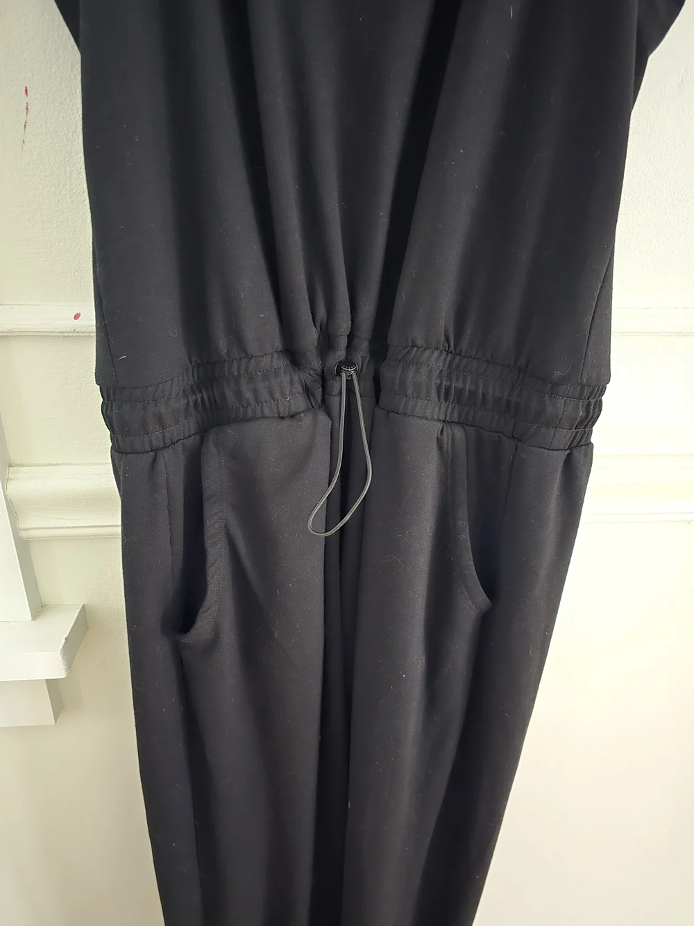 Donna Karan Sport Black Racerback Tank Drawstring Waist Jumpsuit/Romper